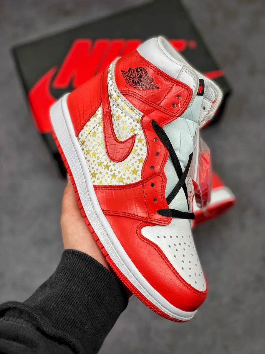 Supreme x Air Jordan 1 High Stars Varsity Red - jordan x supreme