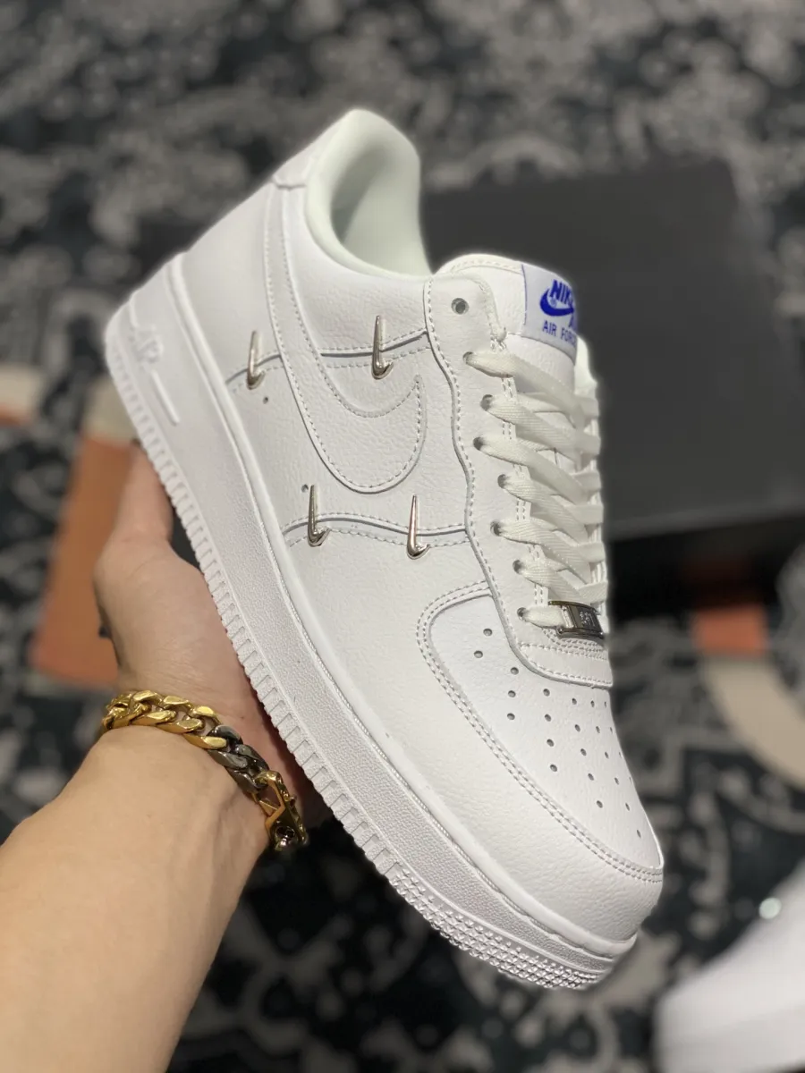 Nike Air Force 1 07 LX Chrome Swooshes White CT1990-100 / nike air force lx