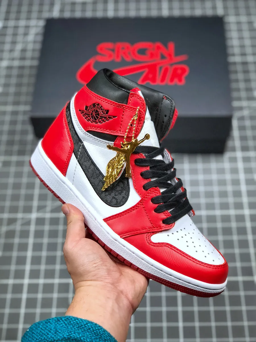 SRGN Custom X Air Jordan 1 Retro 'Chicago' Red White Online