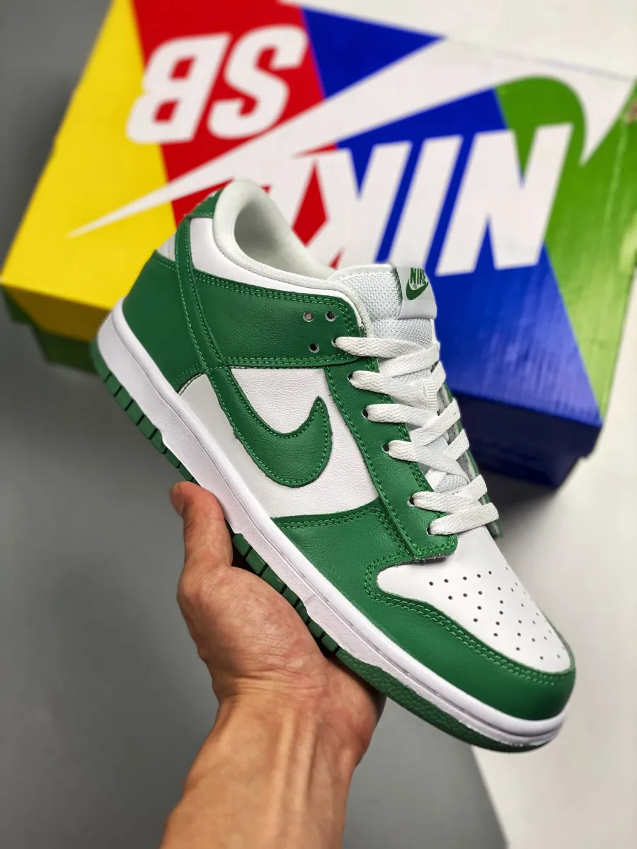 Nike Dunk Low White/Green Glow green glow nike dunks