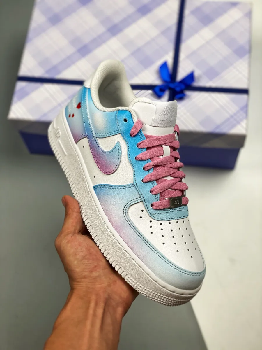 Custom Nike Air Force 1 'I Love You' White/Multi For Sale