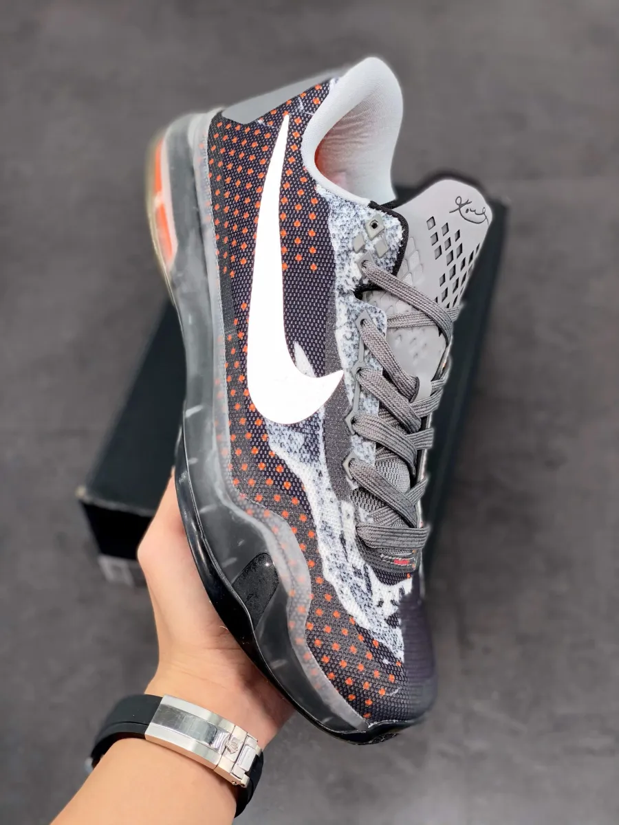 Nike Kobe 10 'Pain' Metallic Silver/Midnight Navy-White-Team Orange / kobe 10 orange