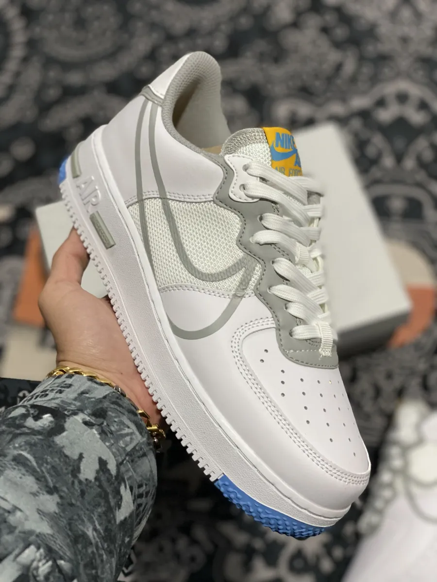 Nike Air Force 1 React D/MS/X White Blue CT1020-100 #air force 1 light smoke grey