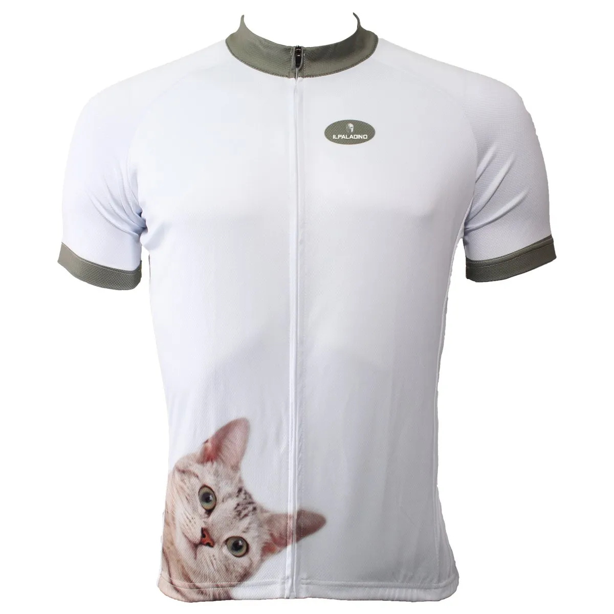 Lovely Cat Simple White Men's Short-Sleeve Cycling Jersey Bicycling Shirts Summer NO.503