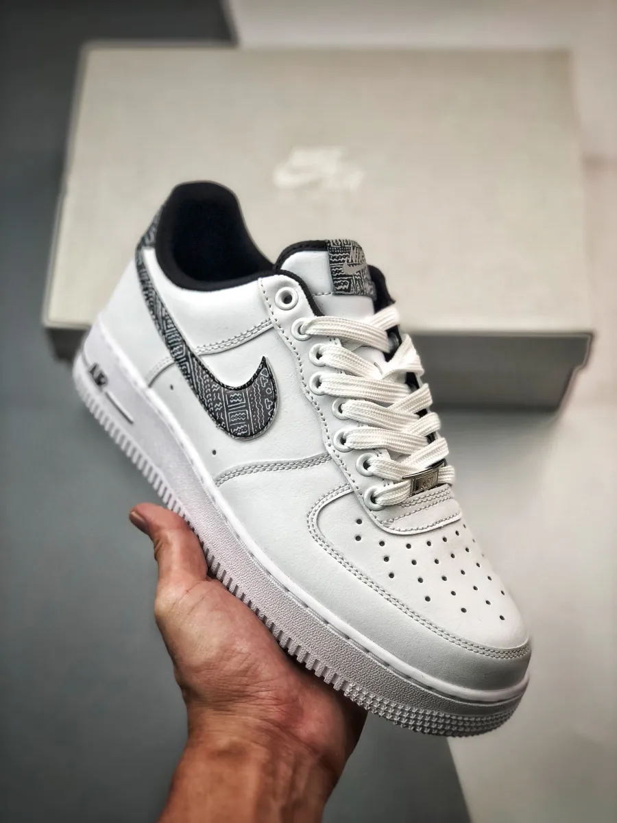 Nike Air Force 1 Low 'Geometric' White/Multi-Color/Metallic Silver/Black aztec nike roshe