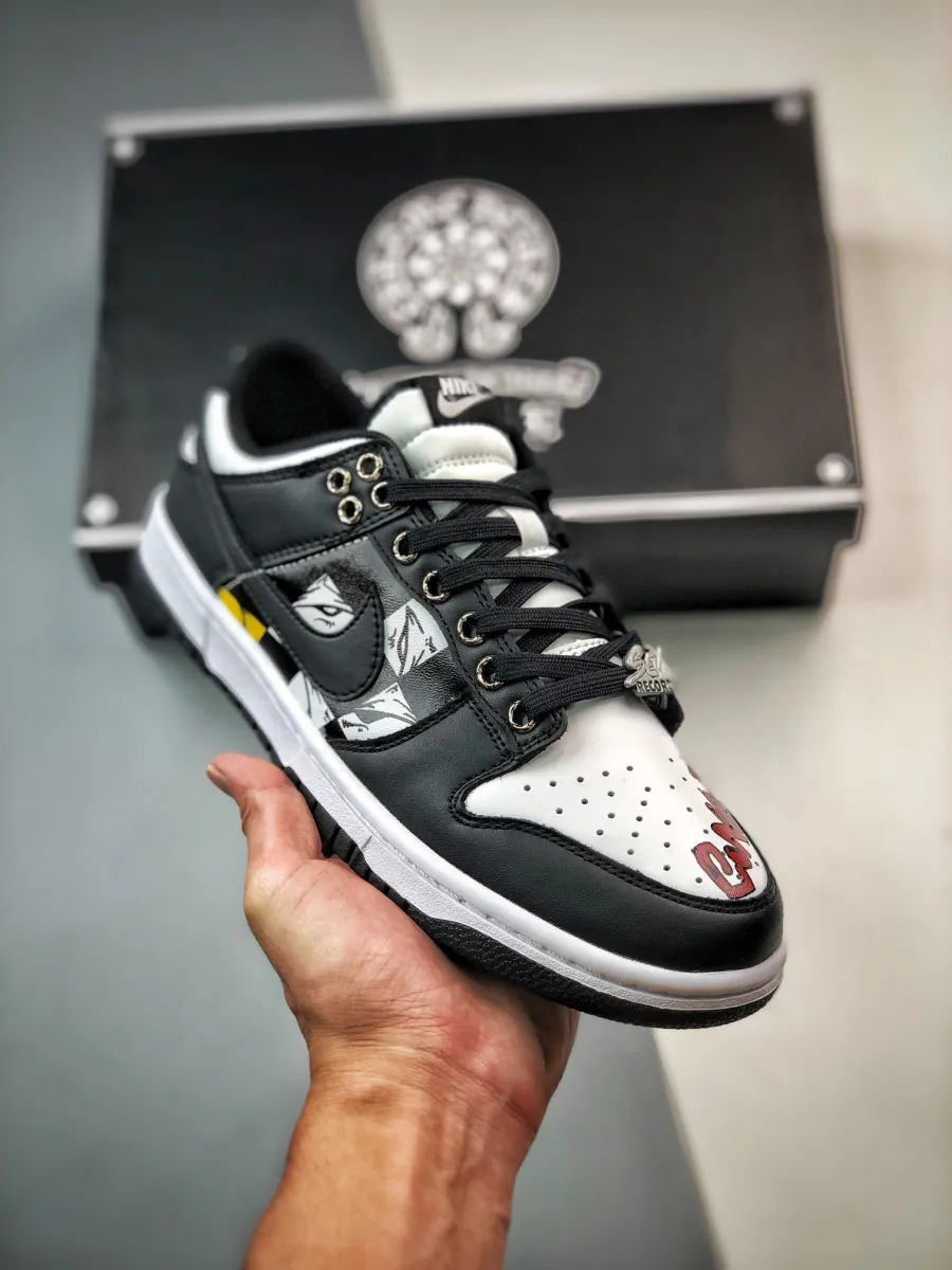 Custom Nike Dunk Low Black White 1680453246 For Sale