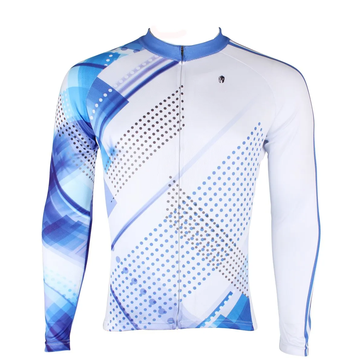 Men's Blue Long/short-sleeve Cycling Jersey with Patterns NO.199