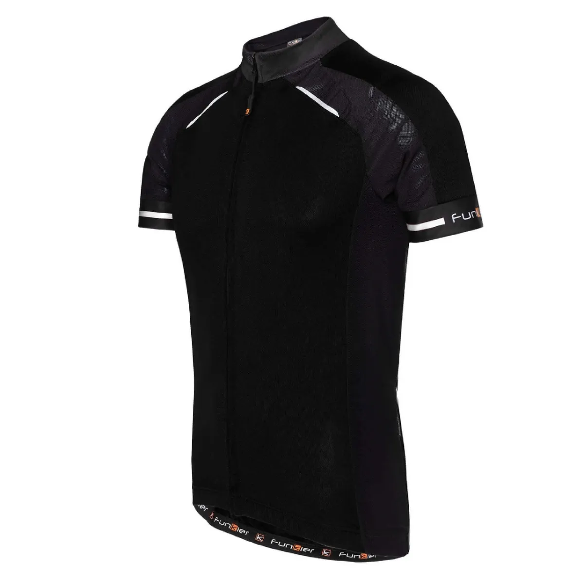 FunKier Firenze Full Zip Short Sleeve Men's Cycling Jersey Black