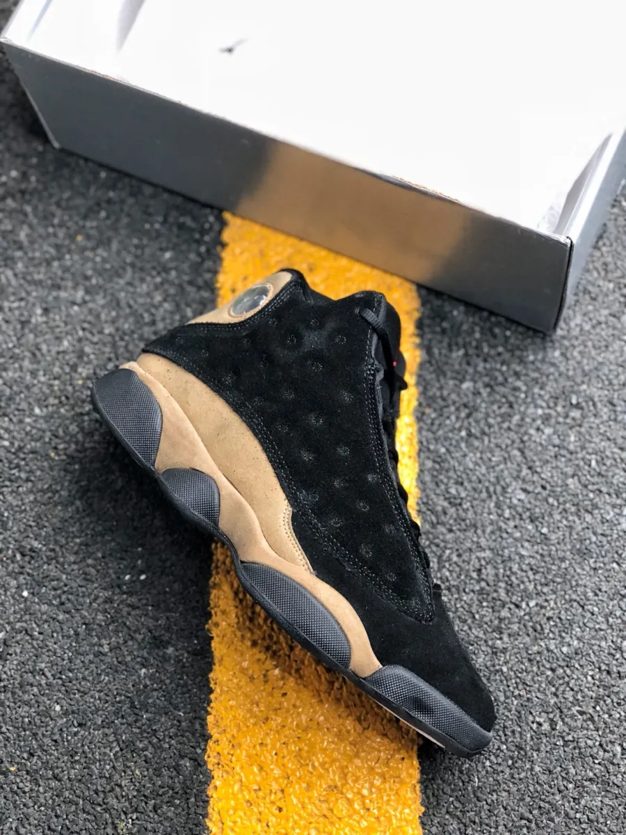 Air Jordan 13 Black/True Red-Light Olive #jordan 13 olive