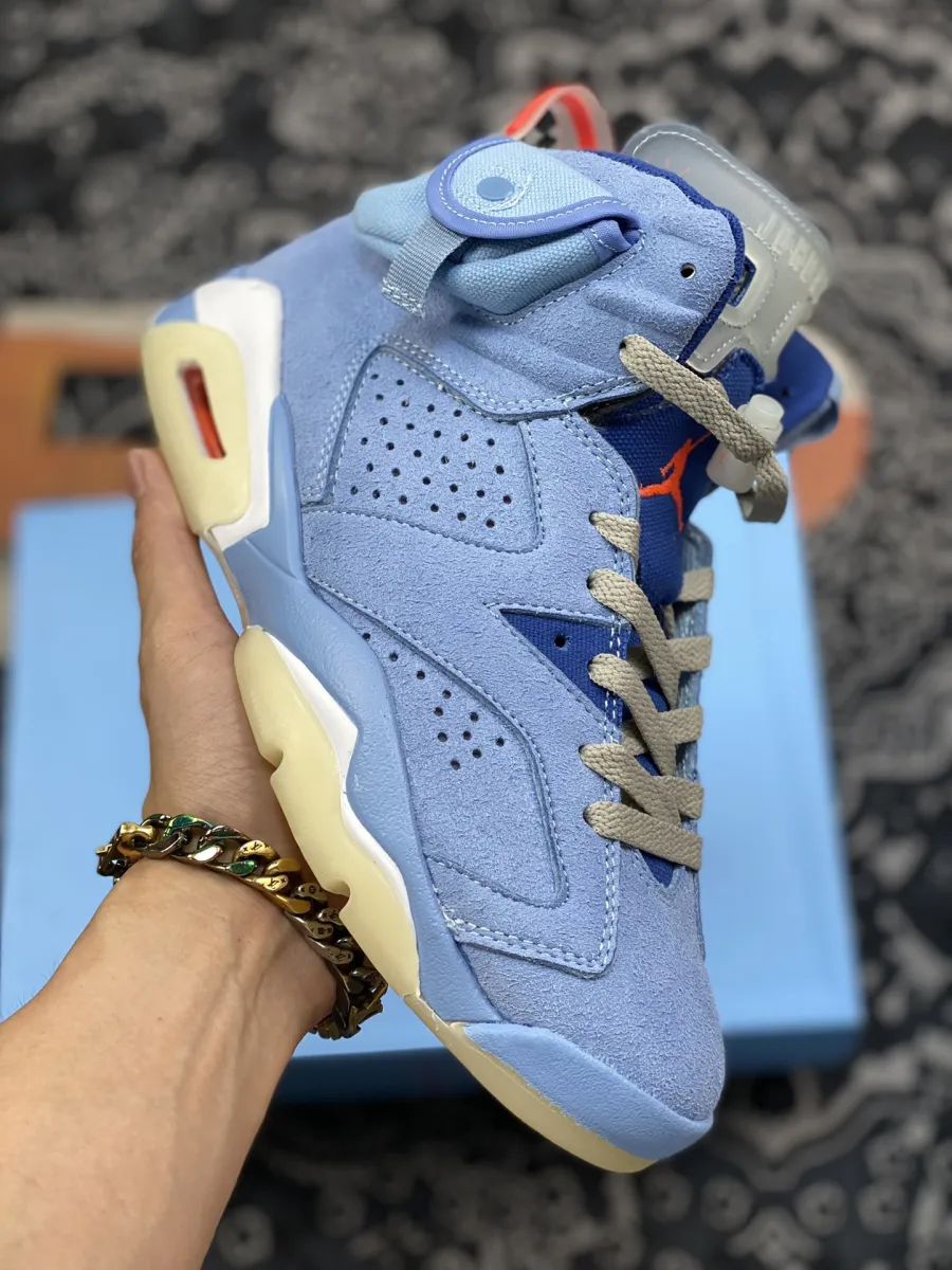 Travis Scott x Air Jordan 6 'Houston Oilers' Light Blue - houston oiler 6s