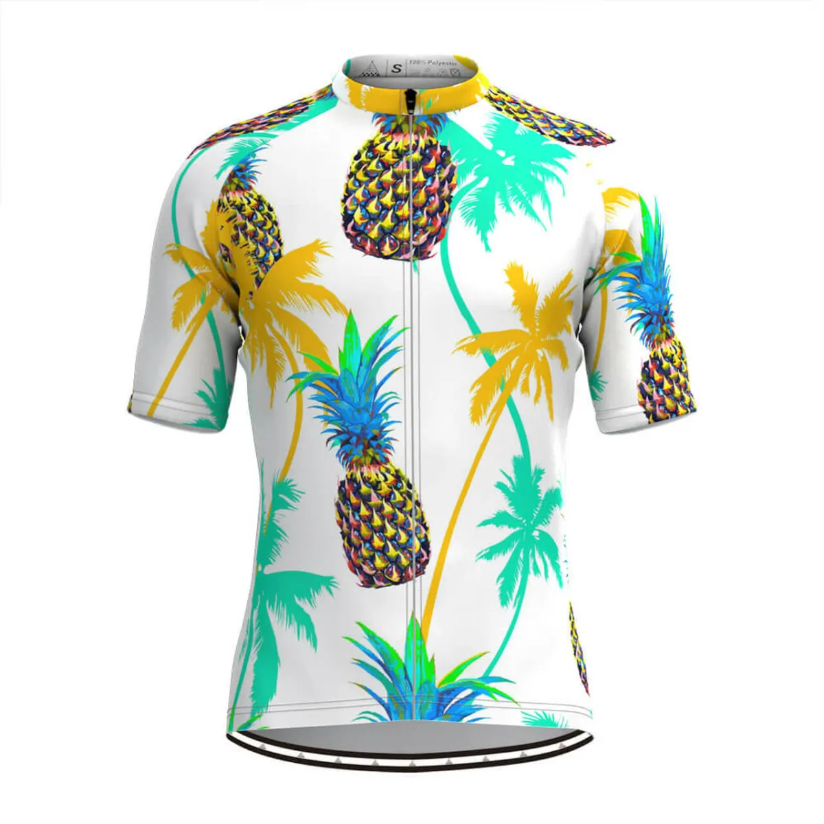 Men's Tropical Pineapple Print Hawaiian Cycling Jersey