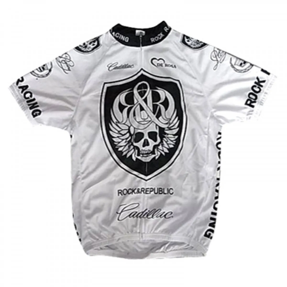 ROCK RACING CYCLING Short Sleeve Jersey WHITE New Releases