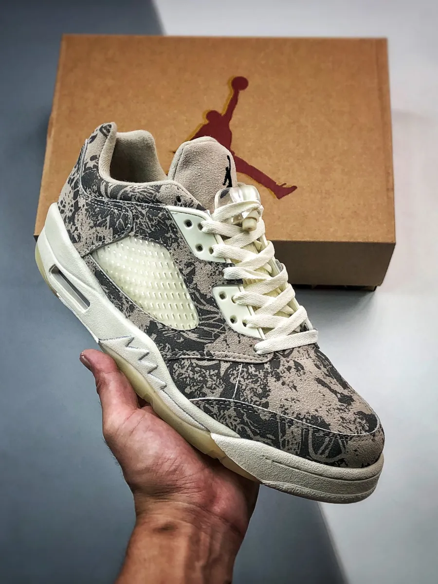 Air Jordan 5 Low Expression Cream Grey DA8016-100 Jordan 5 Low Mens