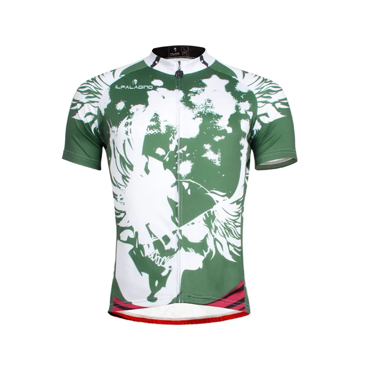 Ilpaladino Angel White Wing Feather Green Sport Breathable Cycling Jersey Men's Short-Sleeve Sport Bicycling Shirts Summer Quick Dry Wear NO.656