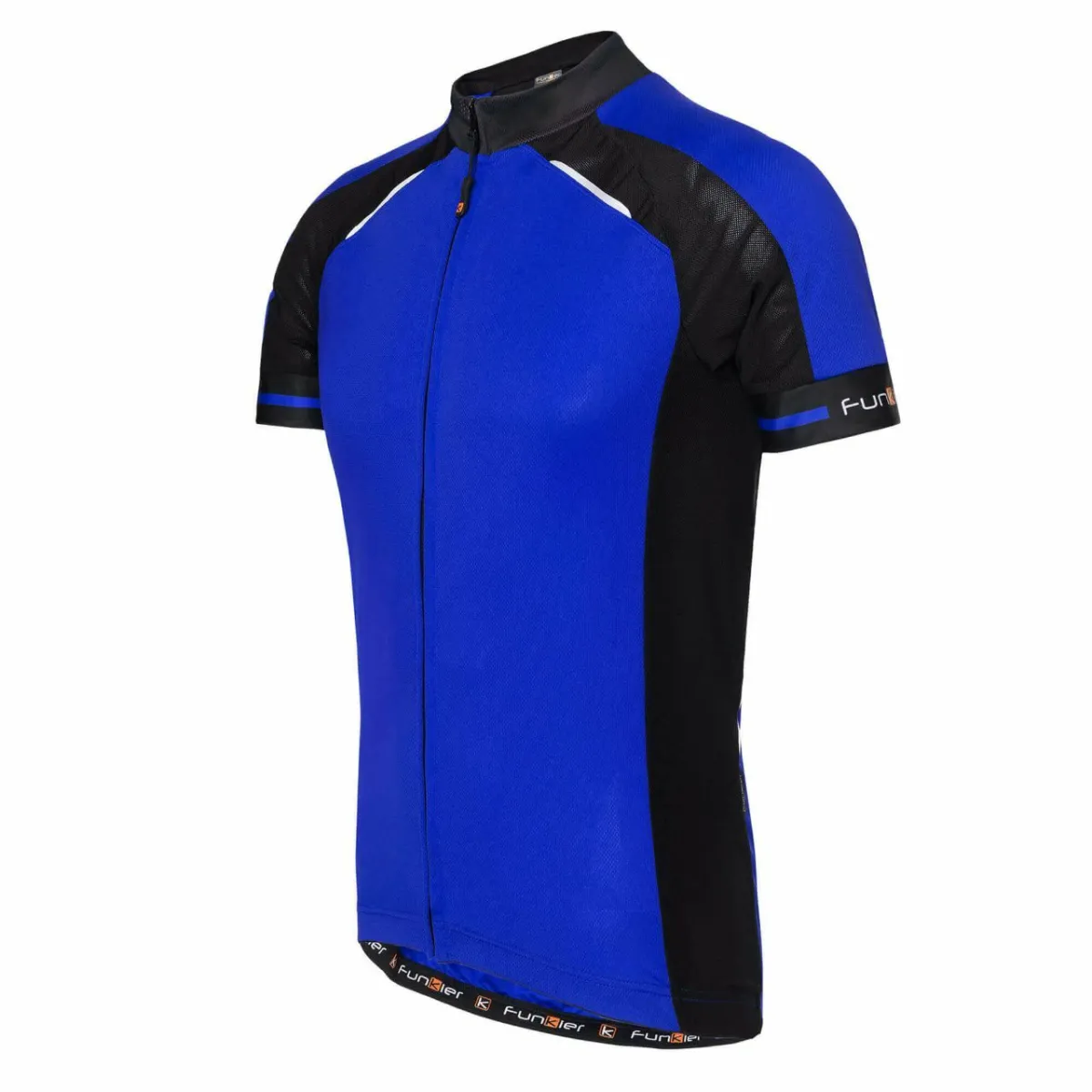 FunKier Firenze Full Zip Short Sleeve Men's Cycling Jersey Blue J7306BU-2