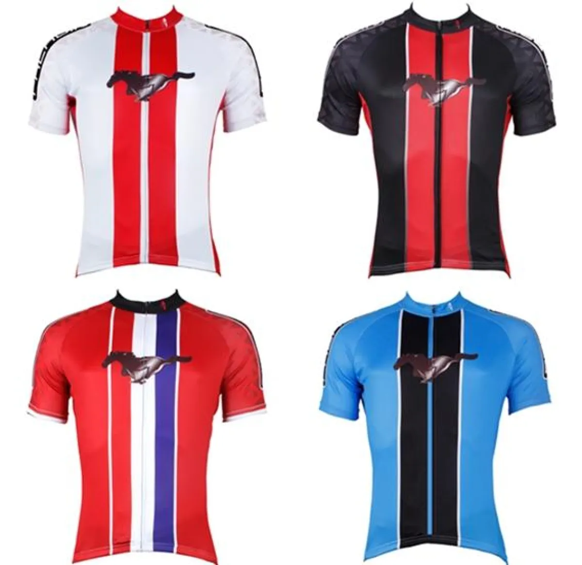ILPALADINO Horse White/black/red/blue Men's Cycling Jersey Quick Dry Road Bike Wear Breathable Exercise Bicycling Summer Outdoor Sports Leisure Biking Shirts NO.548