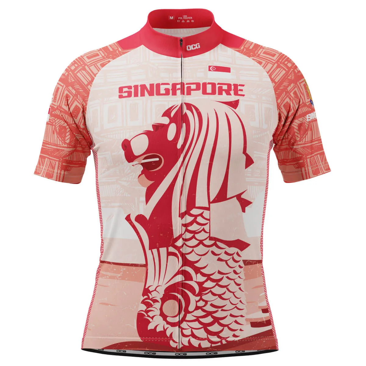 Men's Singapore Merlion Lion Short Sleeve Cycling Jersey