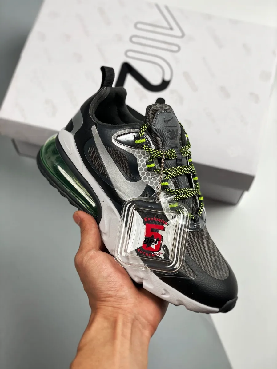 3M x Nike Air Max 270 React Black Reflective Silver / nike air max 270 react reflective