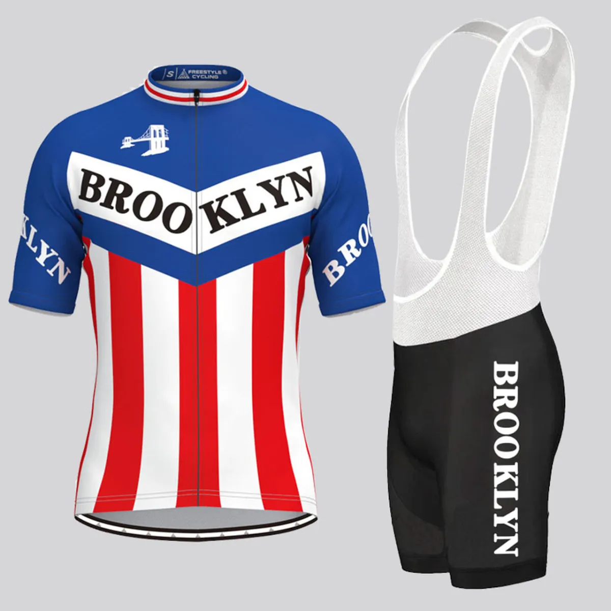Retro Brooklyn Team Men's Cycling Kit Blue Red Brand New