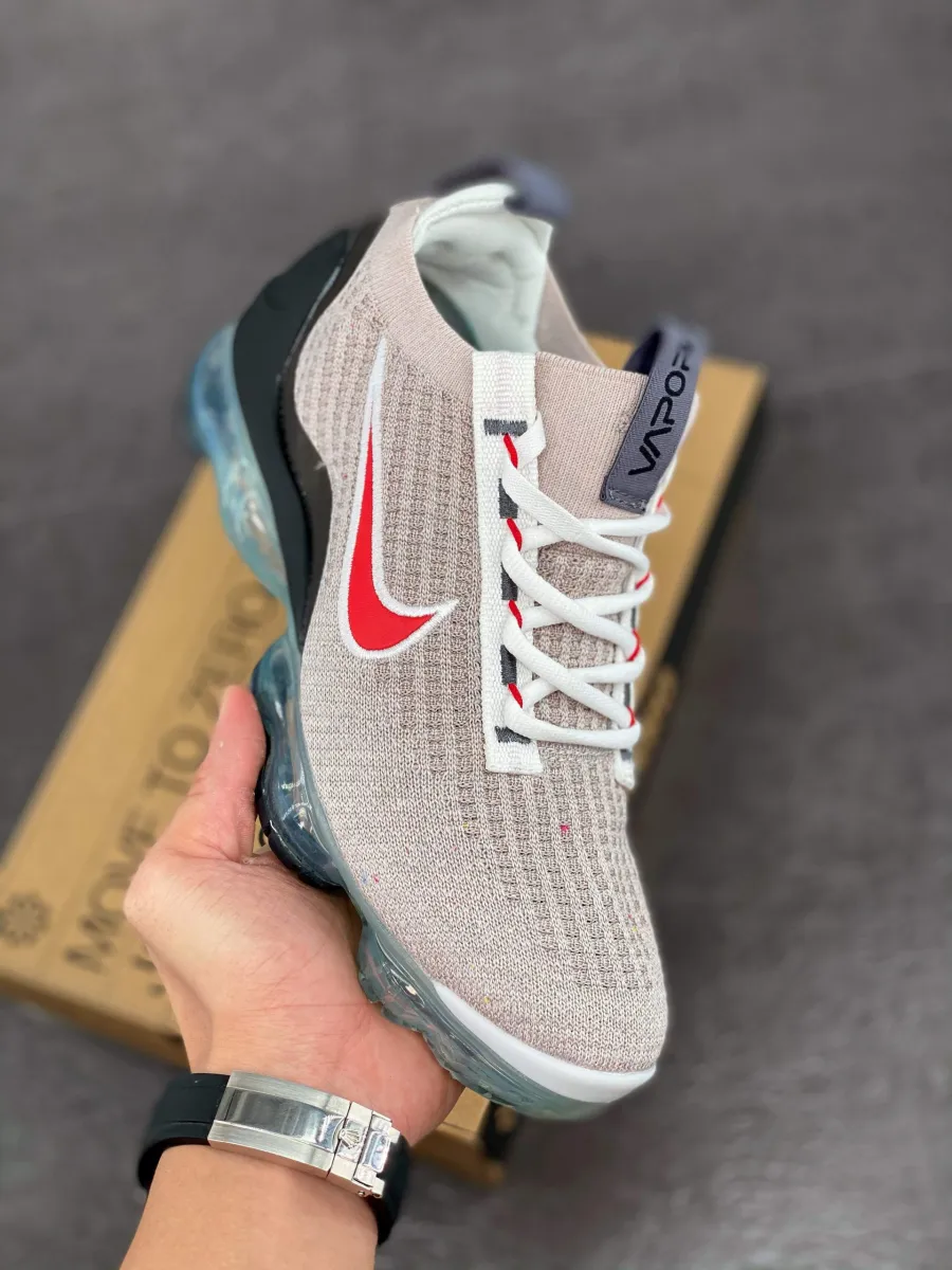 Nike Air VaporMax 2021 Light Bone/White-Black-University Red light bone university red