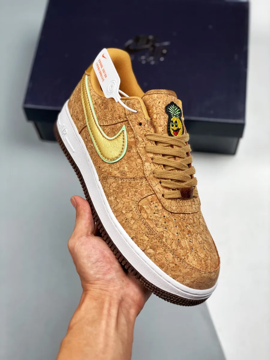 Nike Air Force 1 Low 'Happy Pineapple' Multi-Color/Metallic Gold-Flux-Lime Glow / nike air force 1 happy pineapple cork