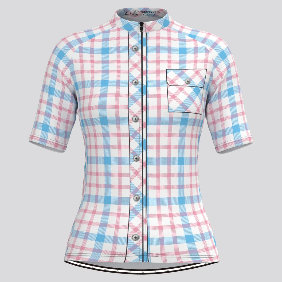 Plaid Checkered Shirt V23 Women's Cycling Jersey For Sale