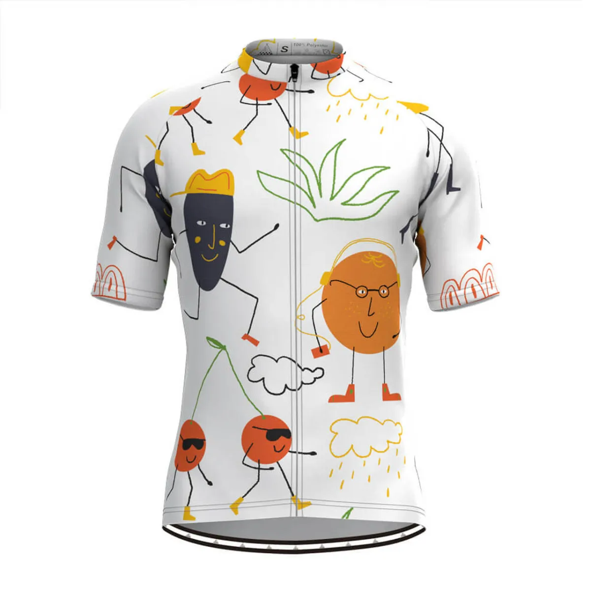 Men's Cartoon Fruits Print Cycling Jersey To Buy
