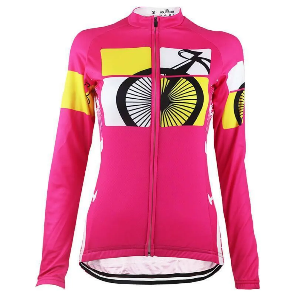 Women's Born to Ride Long Sleeve Pink Cycling Jersey