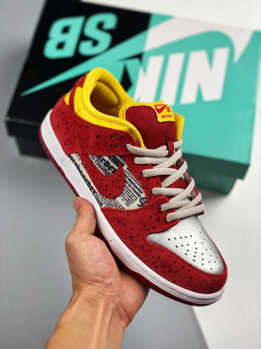Rukus x Nike SB Dunk Low 'Crawfish' Red Metallic Silver / crawfish shoes