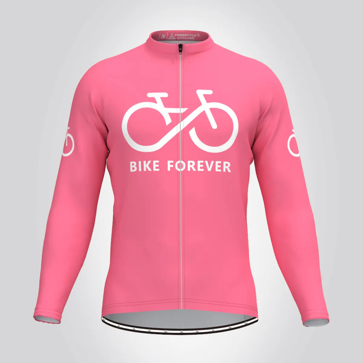Men's Bike Forever LS Cycling Jersey - Pink For Sale