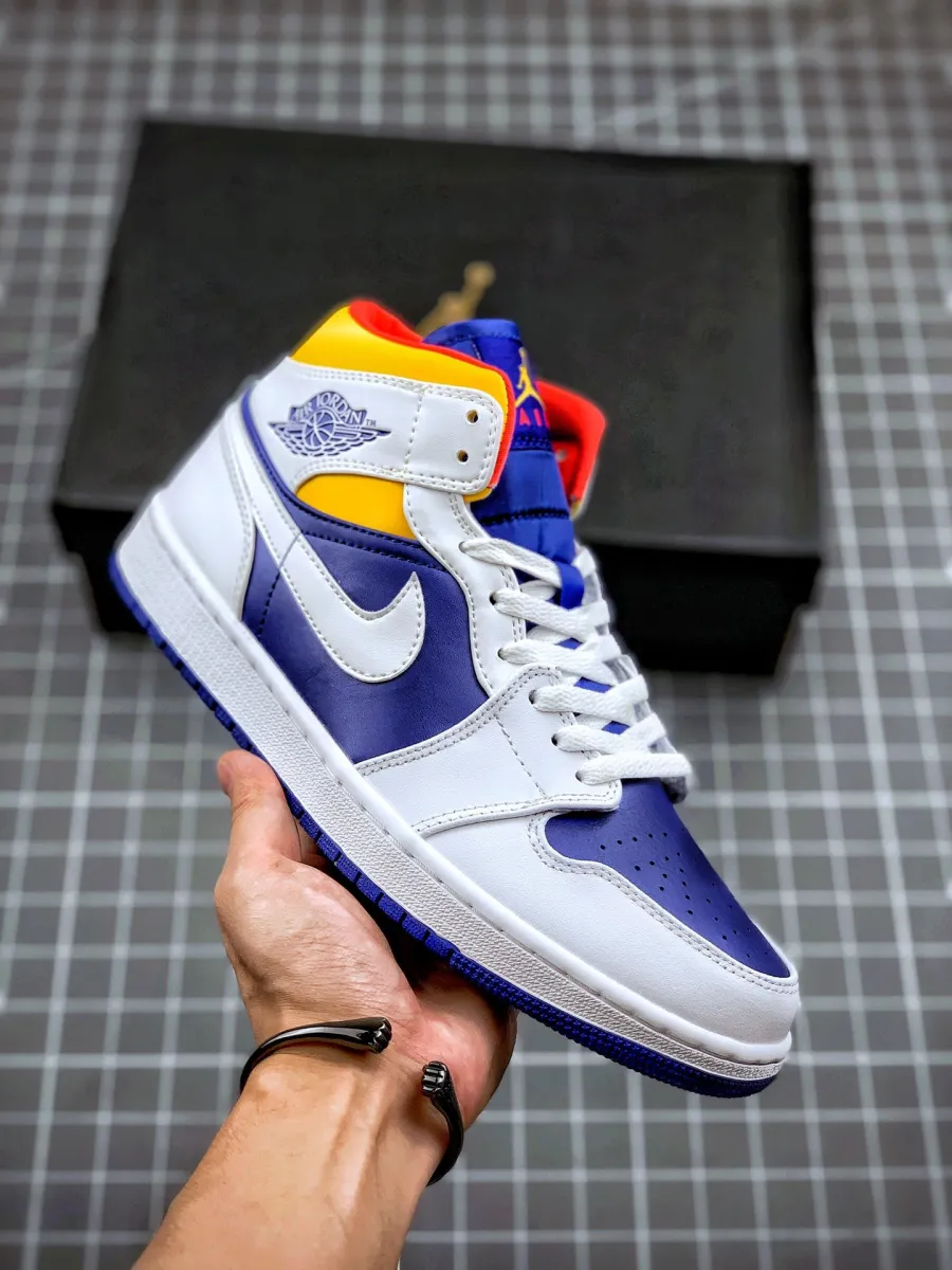Air Jordan 1 Mid 'White Deep Royal Blue' AJ1  Track Red/Laser Orange / track red jordan 1