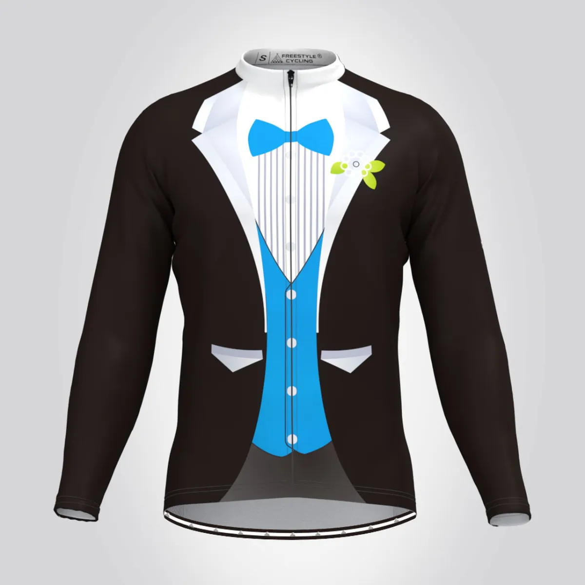 Men's Tuxedo Short LS Cycling Jersey Blue Outlet