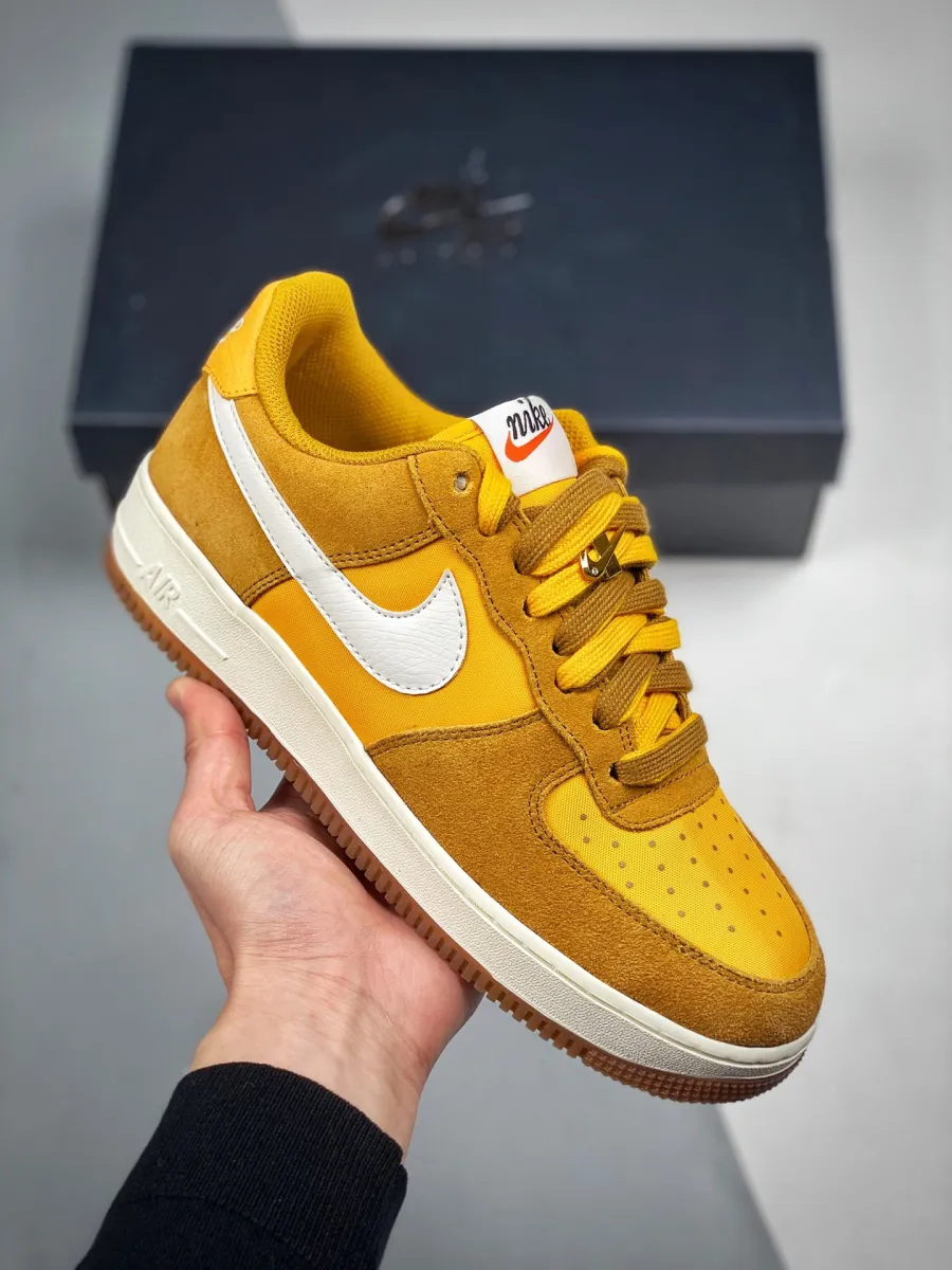 Nike Air Force 1 Low 'First Use' Gold Suede/University Gold #air force one university gold
