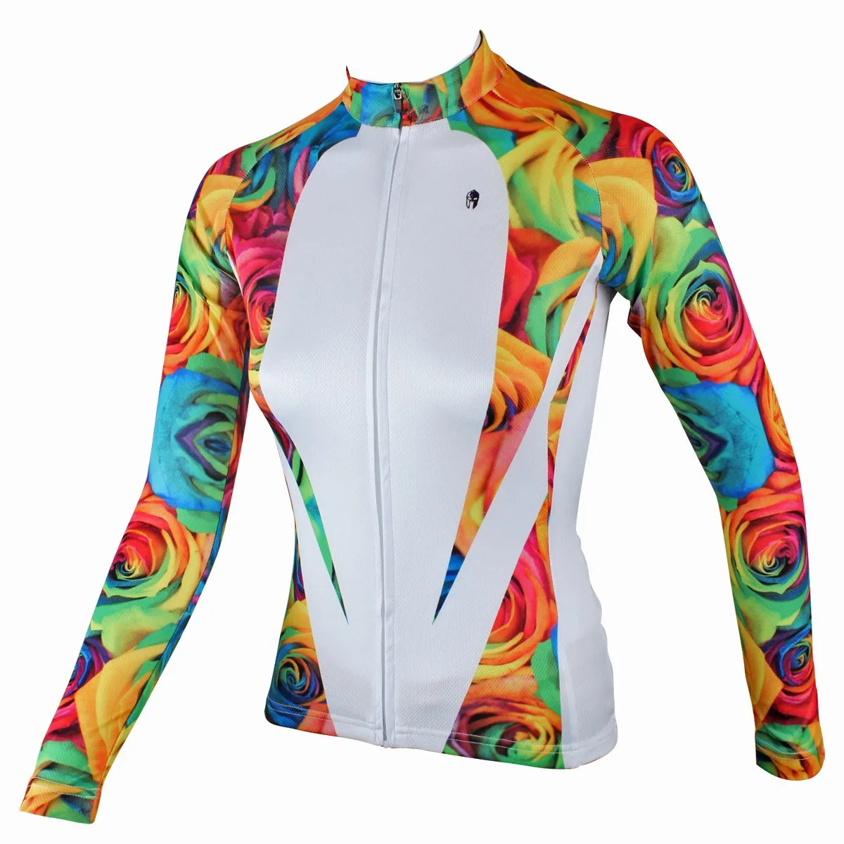 Ilpaladino Rose Patterns Elegant Women's Long-Sleeve Cycling Jersey Spring Autumn Exercise Bicycling Pro Cycle Clothing Racing Apparel Outdoor Sports Leisure Biking Shirts Breathable Sport Clothes NO.224