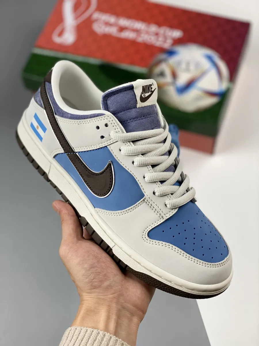 Custom Nike Dunk Low 'Argentina' White Blue / customize nike sb dunk low