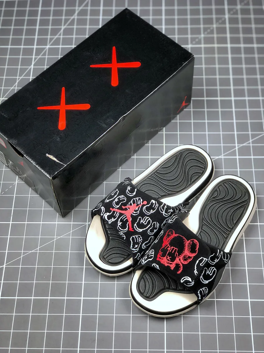Kaws x Air Jordan 4 Black Slide Sandals Kaws Sandals