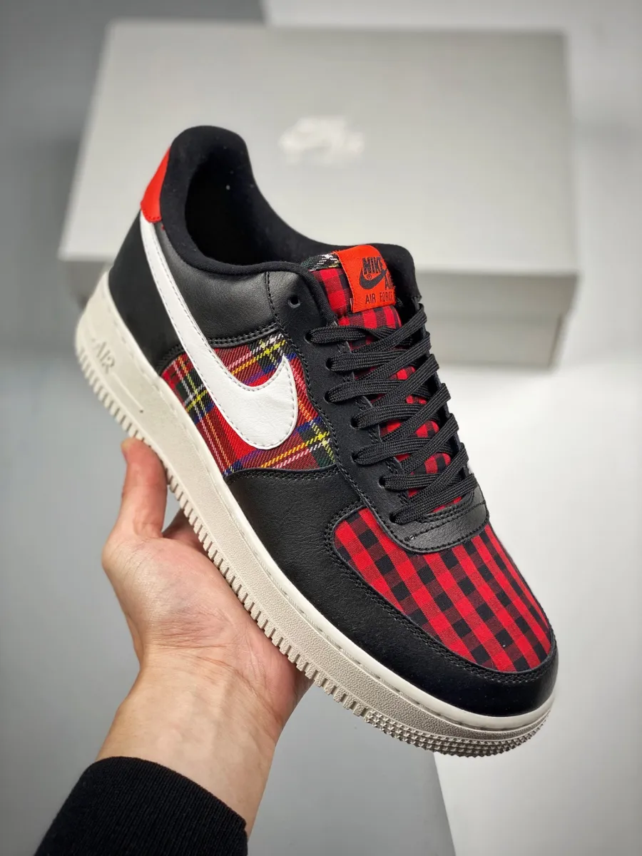 Nike Air Force 1 Low 'Flannel' Black/White-Habanero Red air force 1 habanero red