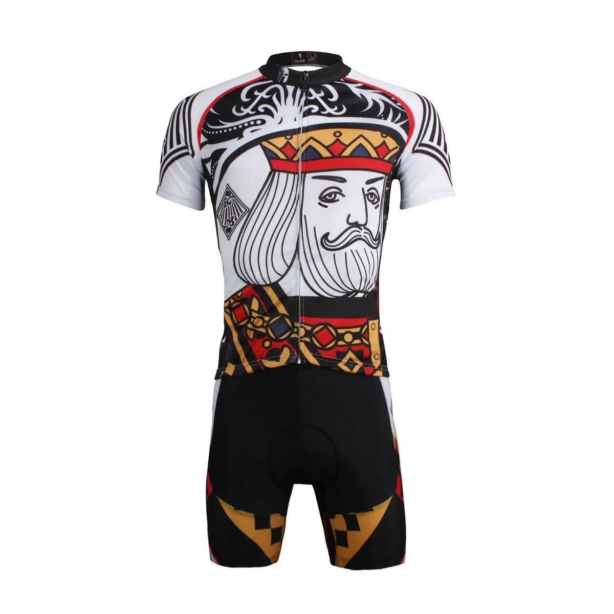 Poker Face Playing Card Diamonds King Short/long-sleeve Men's Cycling Suit Jersey NO.638