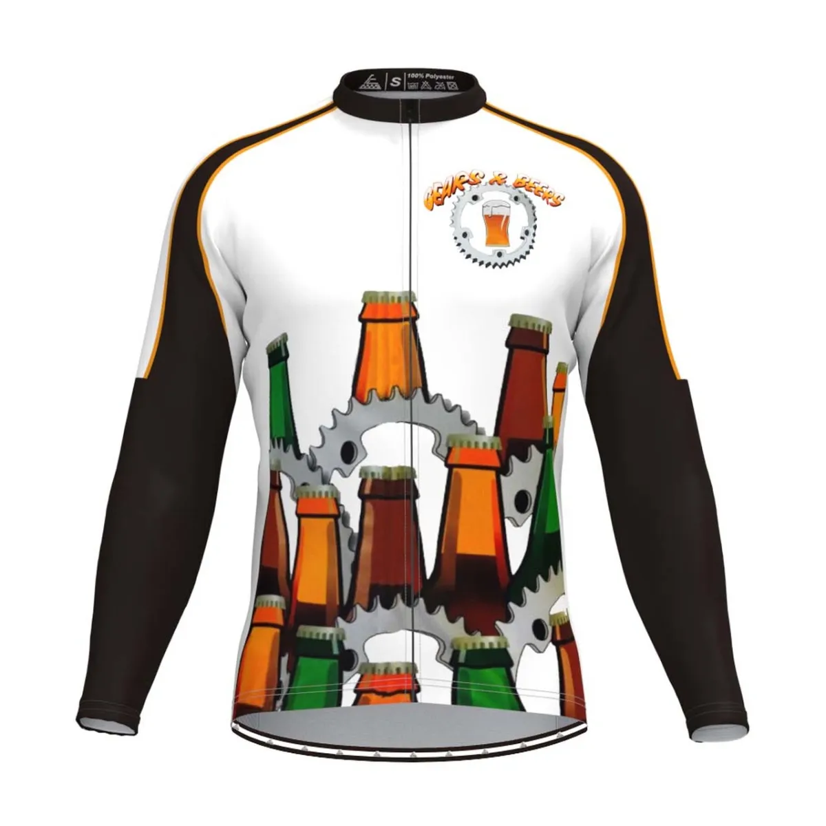 Gears & Beers Men's Long Sleeve Cycling Jersey Restock