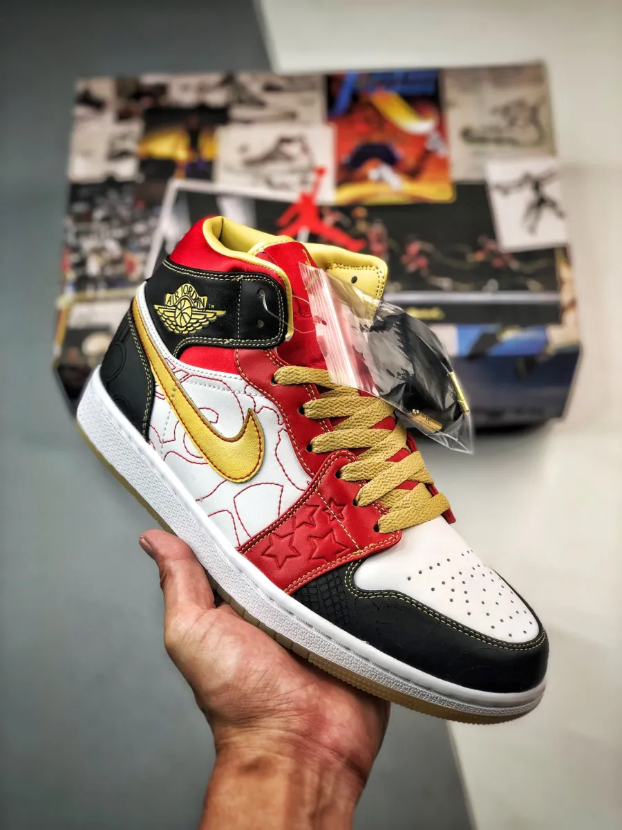 Air Jordan 1 Mid 'Xing Qi' White/Gold Dust/Sport Red/Black DV0576-176 Air Jordan 1 Xq