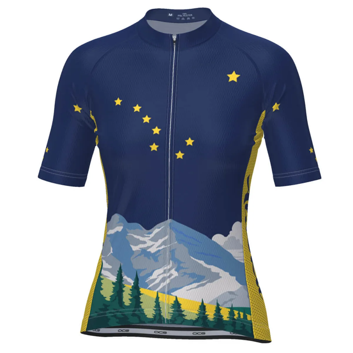 Women's Alaska Flag Short Sleeve Cycling Jersey Brand New