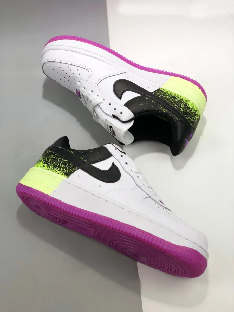 Nike Air Force 1 Low 'Splatter' Barely Volt Fuchsia Glow #wmns air force 1 low 'barely volt'