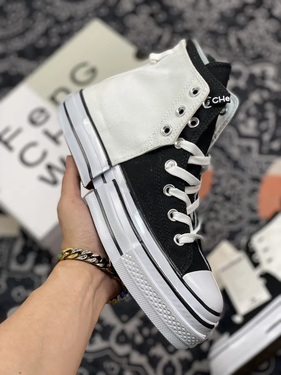 Feng Chen Wang Converse Chuck 70 2-in-1 Black White 169839C / converse x feng chen wang 2-in-1