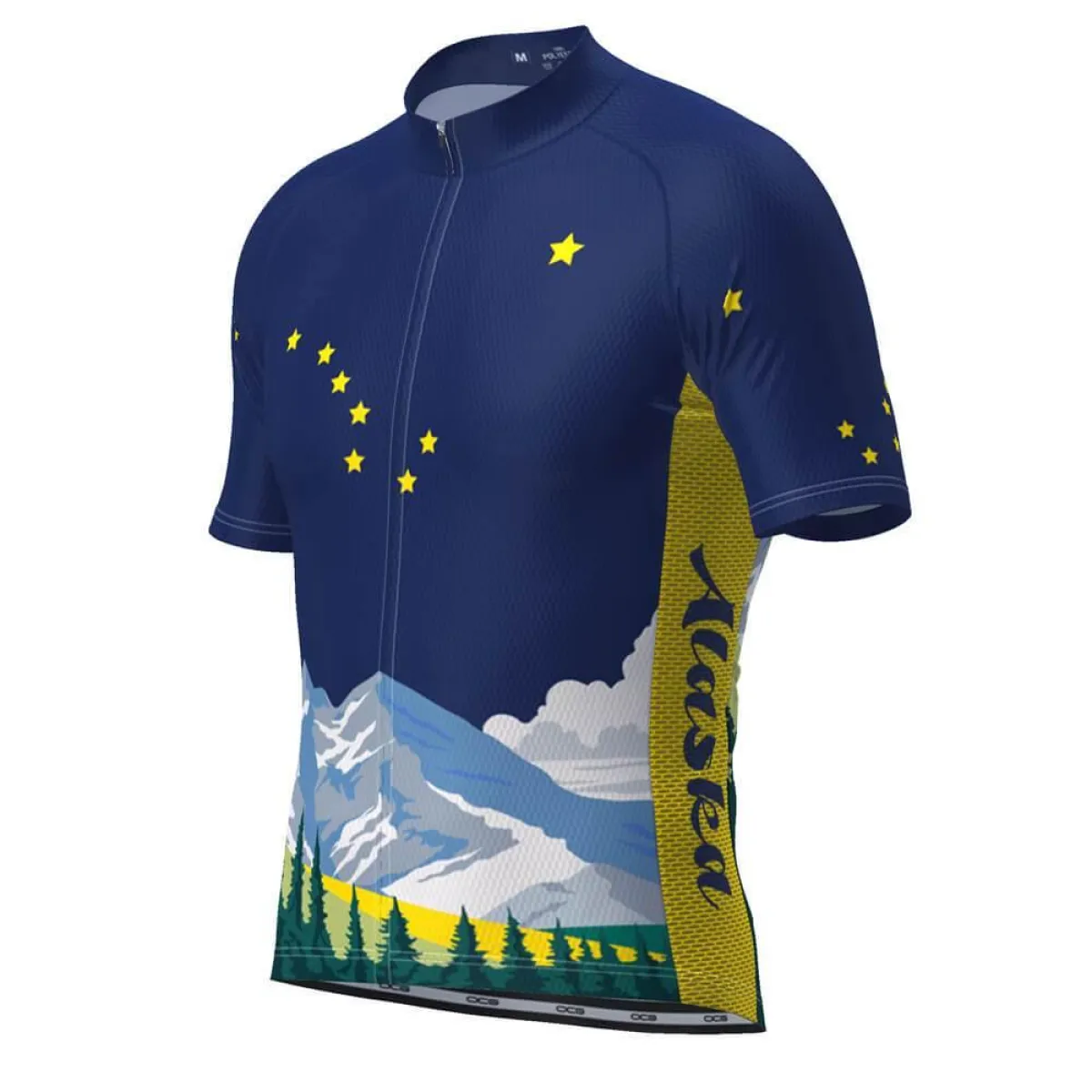 Men's Alaska Flag Short Sleeve Cycling Jersey, Alaska Cycling