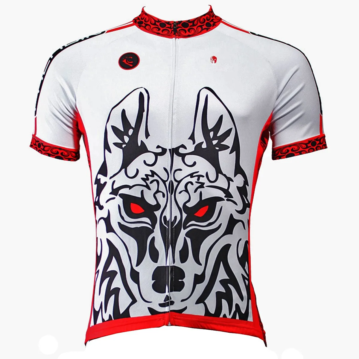 Ilpaladino Red-eye Wolf Men's Breathable Short-Sleeve Cycling Jersey Summer Quick Dry Exercise Bicycling Pro Cycle Clothing Racing Apparel Outdoor Sports Leisure Biking Shirts Sportswear NO.350