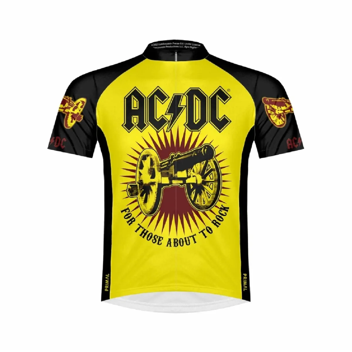 Primal Wear AC/DC For Those About to Rock Men's Full zip Cycling Jersey / Ac Dc Jersey