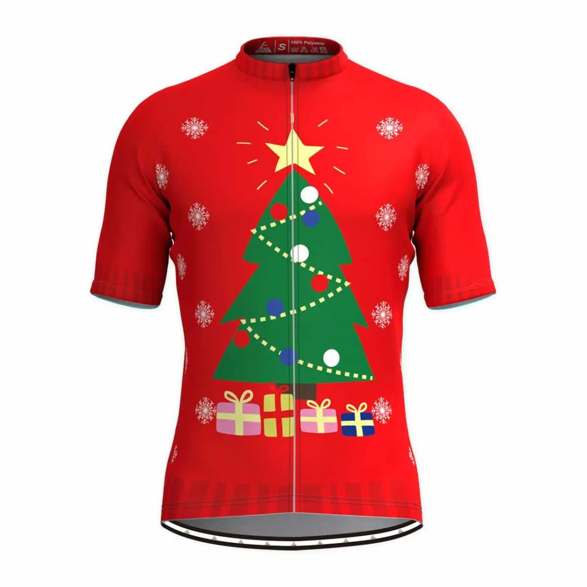 Ugly Christmas Sweater Tree Gift Box Cycling Jersey Restock