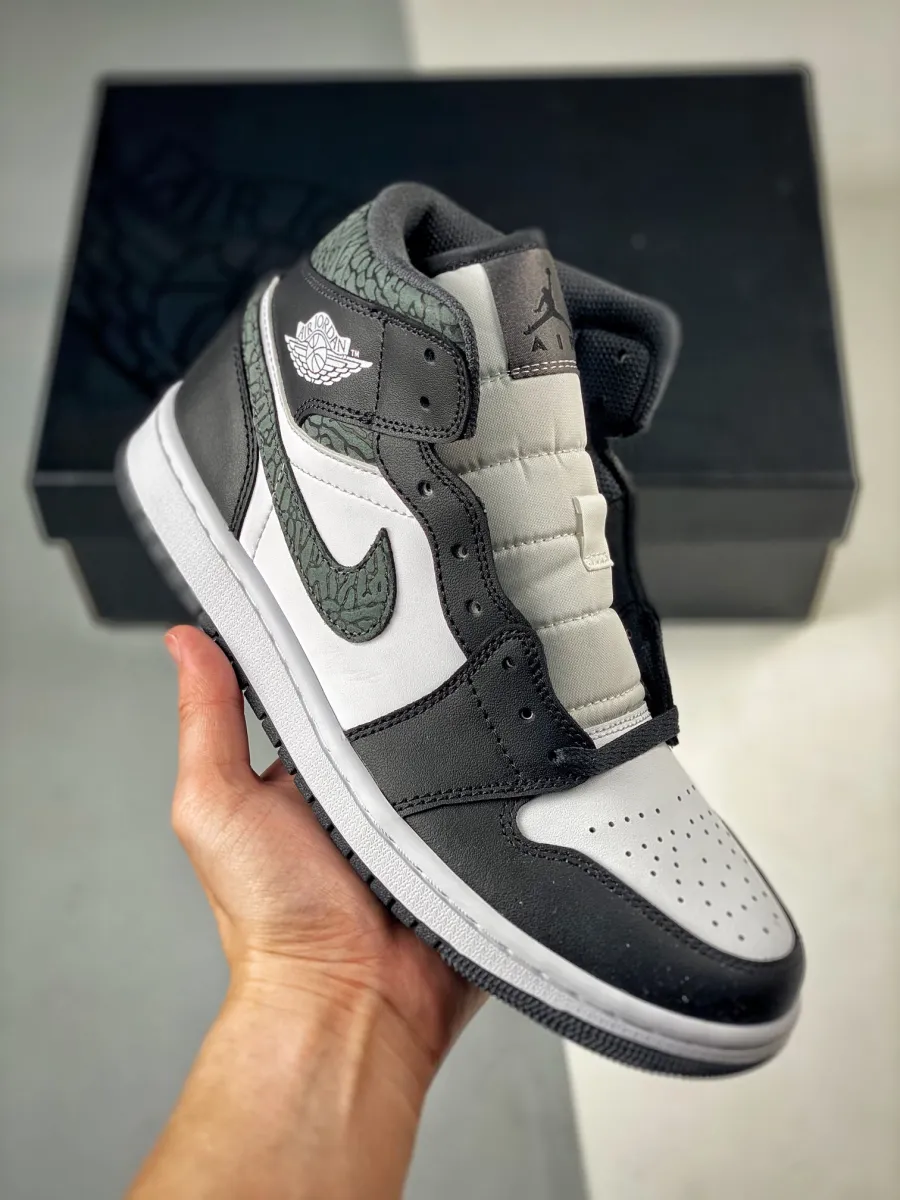 Air Jordan 1 Mid SE 'Panda Elephant' Black White J1 Elephant