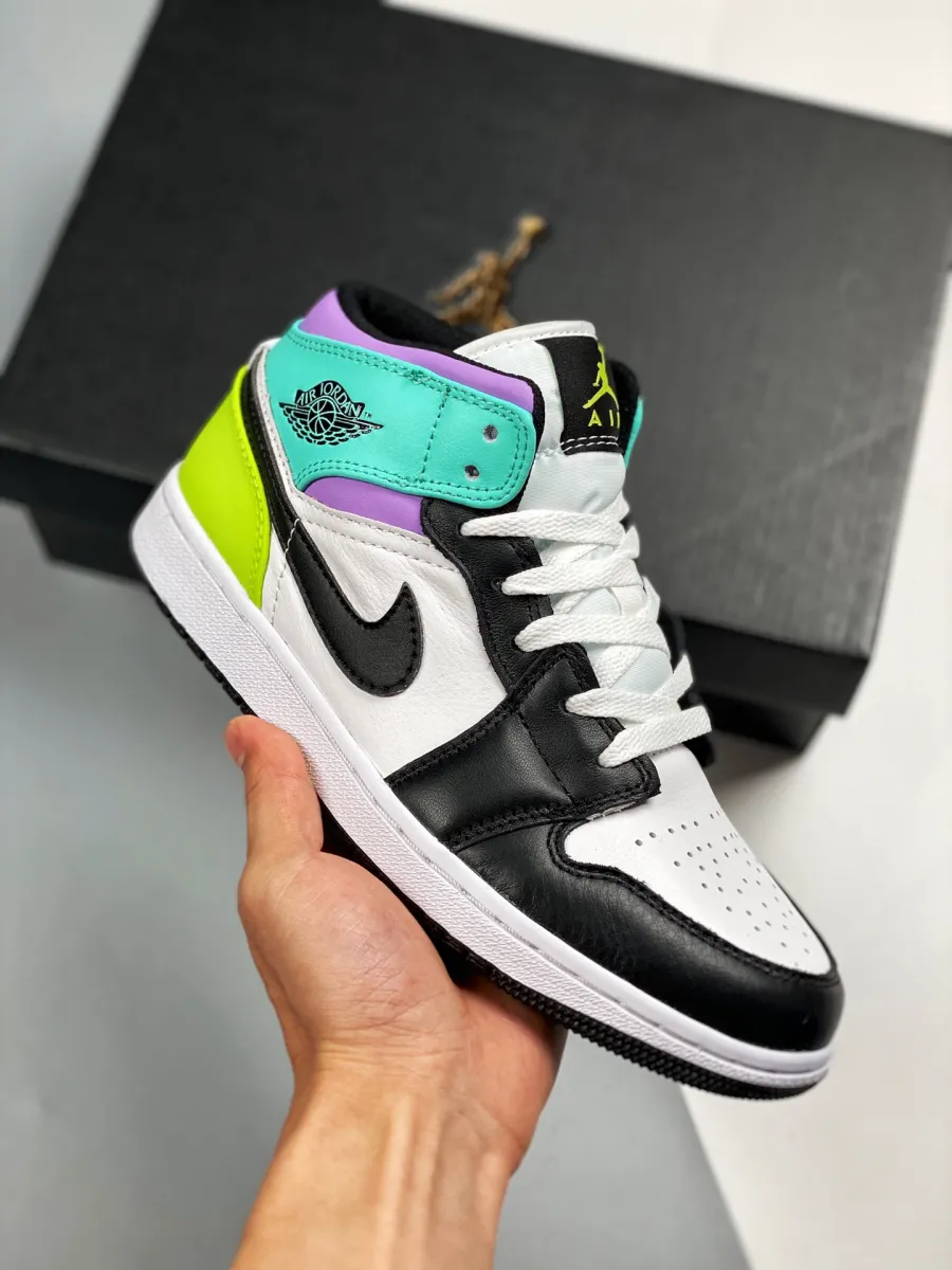 Air Jordan 1 Mid Purple Teal Green 554725-175 air jordan 1 mid gs pastel release date
