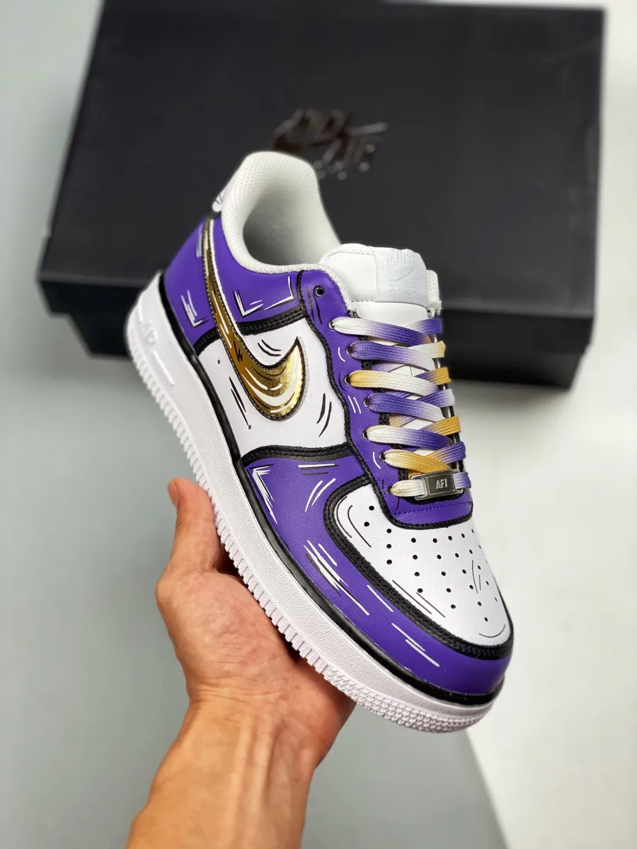 Custom Nike Air Force 1 Low 'Lakers' Purple White / custom lakers air force 1